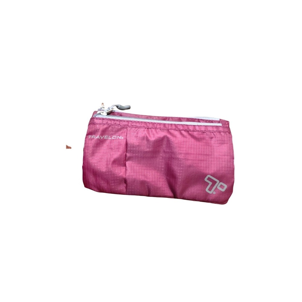 Travelon Burgundy Crossbody Bag Adjustable Strap Lightweight Nylon & Multiple Zi